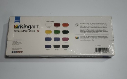 Tempera Paint Sticks Kingart Set of 12 - Picture 2 of 3
