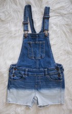 Justice 10 Shortalls Dip Dye Ombre Short Overalls Denim Two Toned Shorts EUC