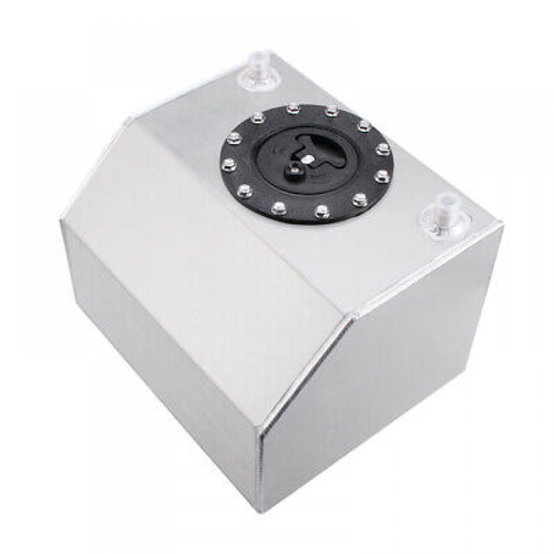 16L/4 Gallon Lightweight Coated Aluminum Racing Fuel Cell Tank Bottom Feed Black - Picture 3 of 12