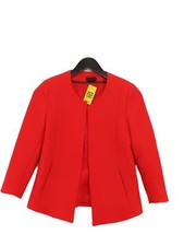 Adolfo Dominguez Women's Coat Uk 8 Red Polyester With Viscose Overcoat