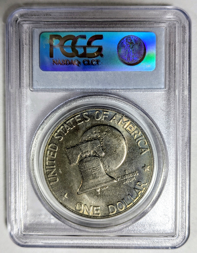 1976 Eisenhower Clad Dollar PCGS MS-65 End Roll Toned Type 2 Album Toning Ike - Picture 7 of 7