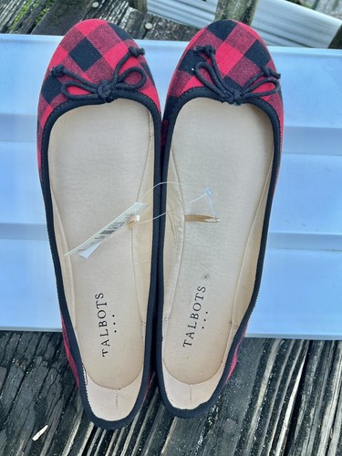 Brand New, TALBOTS, Plaid/ Checkered, Size 9M, Ladies, Red/ Black, Flat Shoes - Picture 14 of 14