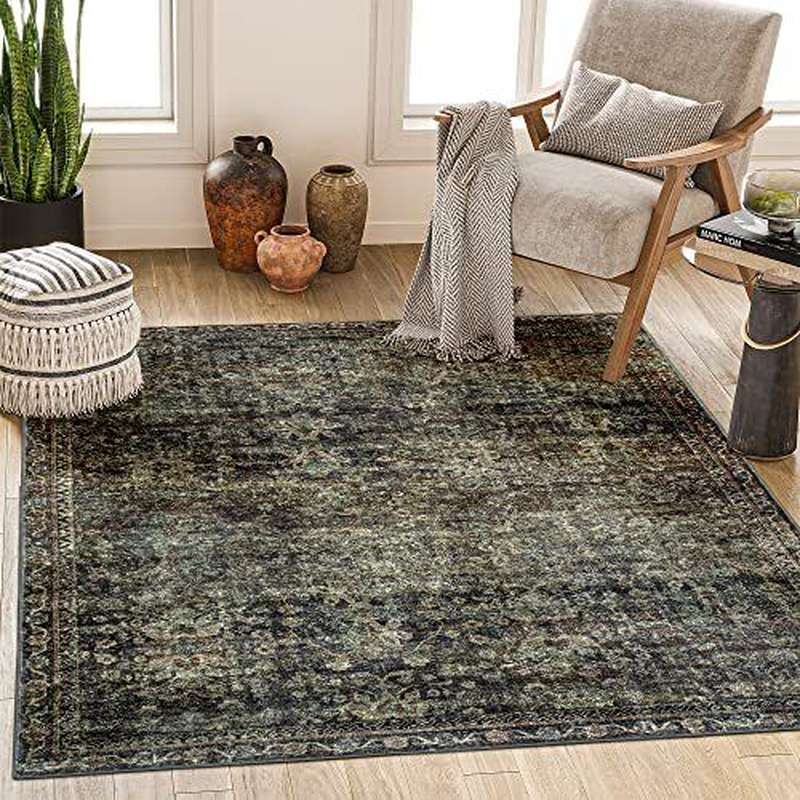 Washable Rug 6X9 Stain Resistant Vintage 6X9 Area Rug, Super Soft 6