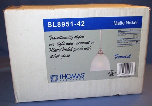Thomas Lighting One-Light Mini Pendant Fixture - SL8951-42 Matte Nickel Finish - Picture 1 of 6