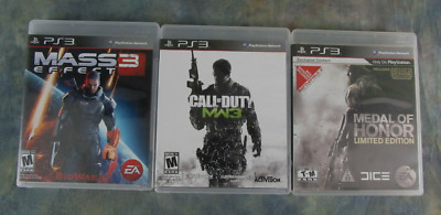 PS2 Game Lot Mass Effect 3, Call of Duty MW3, Medal of Honor Limited Edition