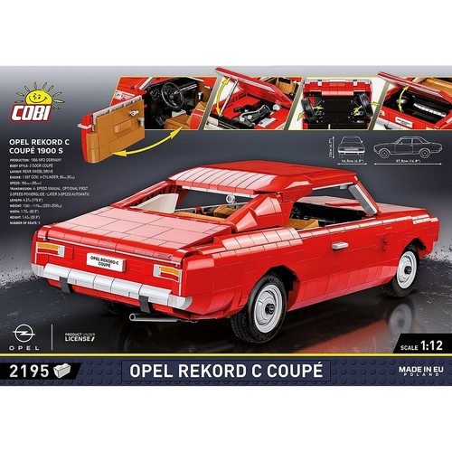 COBI 24345 Opel Rekord C Coupe - 1:12 Blockmodell - 2195 Bausteine - 37,5x16,5x1 - Bild 6 von 6