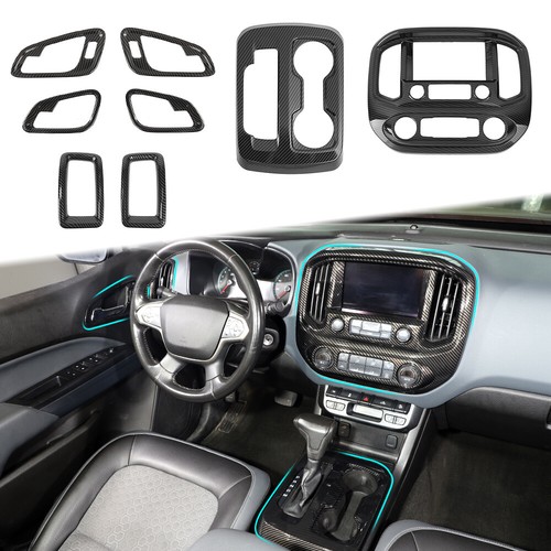 8PCS Carbon Fiber Front Interior Trim Kit for Chevy Colorado/GMC Canyon 2014-22 - Picture 2 of 17