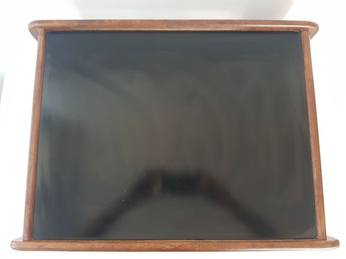 Tavolino Di Canapè Scandinavi 1960 IN Teak Massiccio & Formica Nero Vintage - Foto 3 di 7