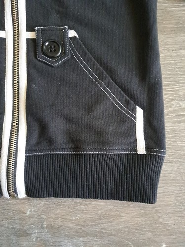 Jones New York Sport Damen Small CH Hoodie schwarz weiß Rand Reißverschluss - Bild 5 von 8