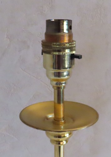 LAMPE EN LAITON ET METAL DORE MADE IN ENGLAND LA PAIRE PIED DE LAMPE - Bild 5 von 12