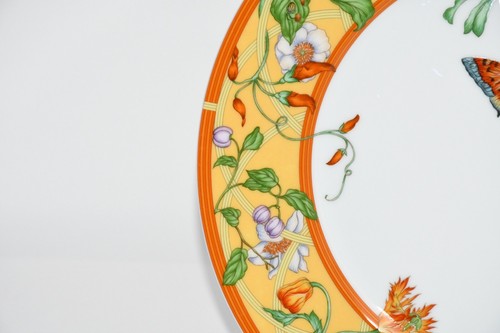 Hermes La Siesta Dinner Plate 27 cm porcelain yellow flower 10.6" M280 - Picture 5 of 9