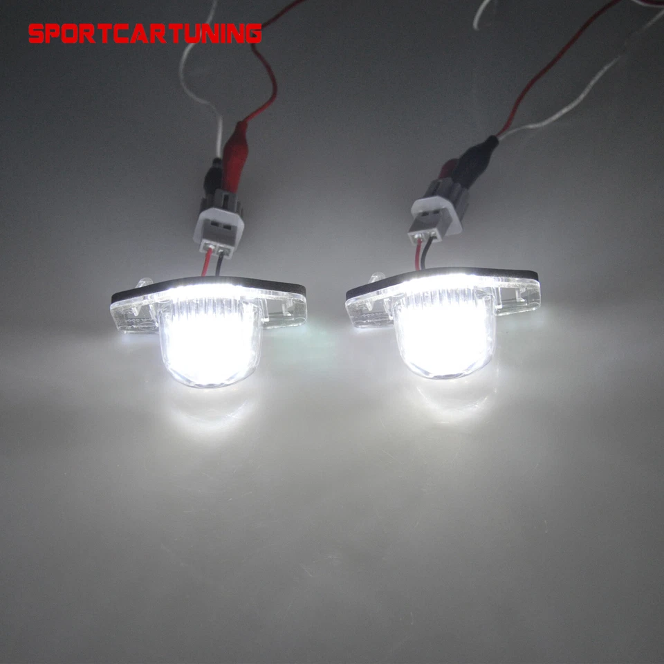 Pair White LED License Plate Lights Lamp For Honda CRV Odyssey Element Crosstour Foto 3 de 4