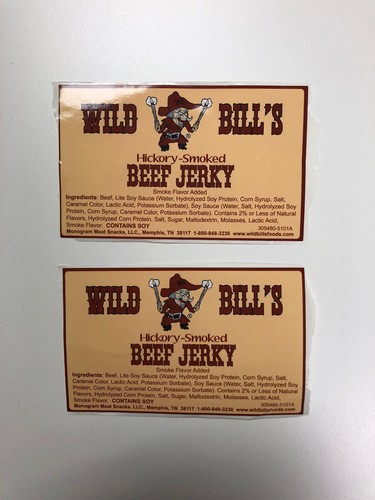 Wild Bills Beef Jerky Decal Sticker - New - 2 TOTAL