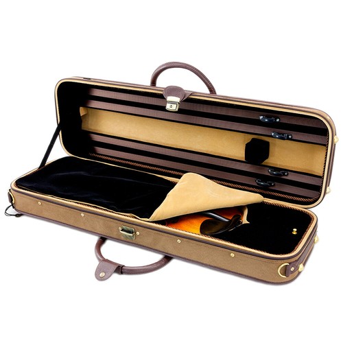 NEW Quality 4/4 Size Acoustic Violin Fiddle Case Imitation of Leather w/ Strap - Picture 3 of 5