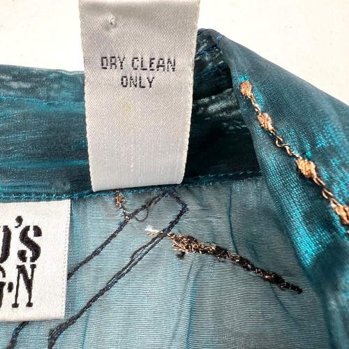 Camicia Chicos Design Trasparente Irridescente Ricamata Teal Rame Ricamata Taglia 2 - Foto 5 di 8