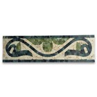 B0027P Marble Mosaic Border Listello Insert Tile Carina Green 4x13.8 Polished