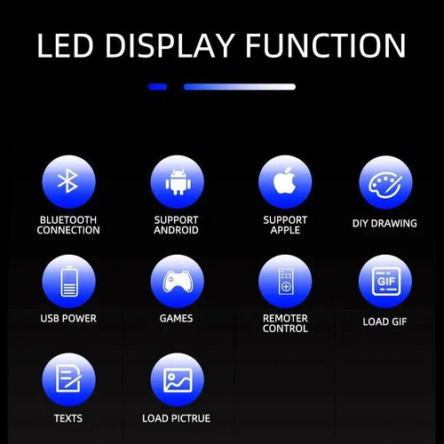 Car LED Rear Window Display Bluetooth Remote Pixel Emoji Scroll App Control - Picture 9 of 12