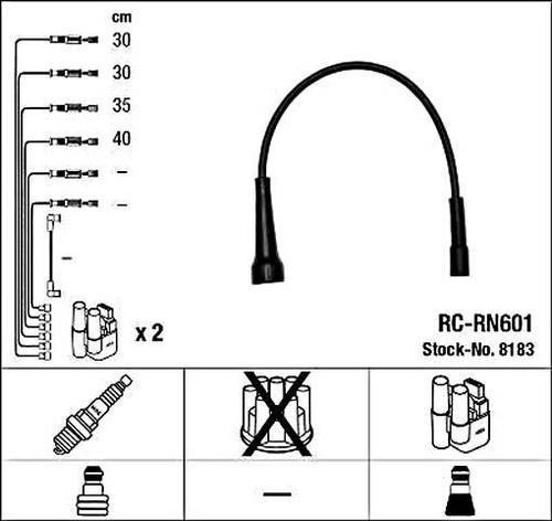 Black Ignition Cable Kit NGK Fits RENAULT Espace III Laguna I 93-03 7700874564 - Picture 1 of 2