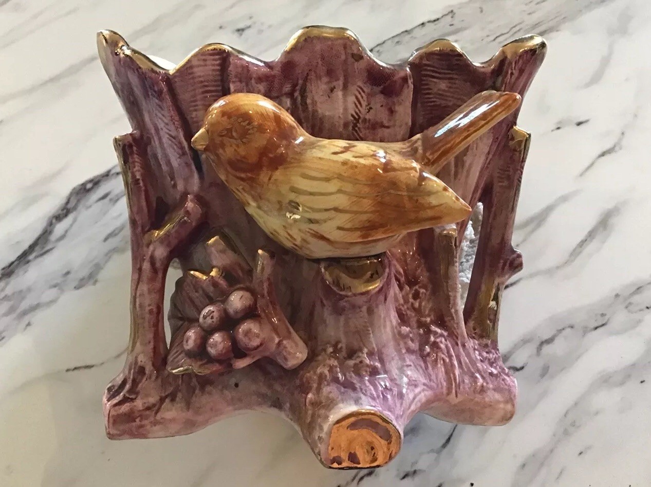 Ucagco Ceramics Japan Vase Bird And Tree Trunk Vintage Retro eBay