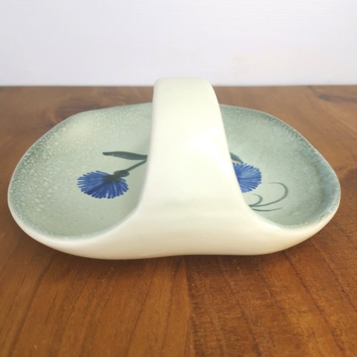 Kornblume Vintage West German Pottery Floral Candy or Trinket Dish With Handle - Picture 4 of 9