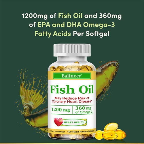 Capsule Olio di Pesce con EPA e DHA, Supporto Cervello, Articolazioni e Occhi, Booster Immune - Foto 8 di 15