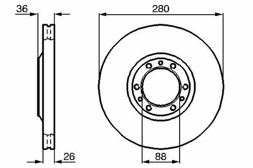 2x  Bremsscheiben vorne für ISUZU OPEL Bosch 0986478854 - Bild 5 von 5