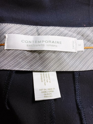 Contemporaine Exclusivite Simons Womens Pants Size 6 Blue Flat Front Pockets - Picture 5 of 6