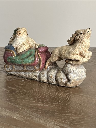 VTG Retired Midwest of Cannon Falls Santa Sleigh and Reindeer Christmas Figurine - Picture 3 of 24