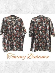 Tommy-Bahama-Sz-XL-Men-s-Leaf-Print-100-Silk-Button-Down-Shirt-Top