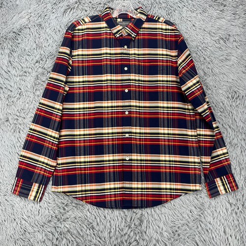 L.L. Bean Slim Fit Button Down Shirt Men's L Plaid Preppy Poplin Classic LS - Picture 1 of 10