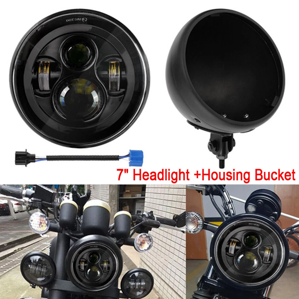7"inch Motorcycle LED Headlight Housing Bucket For Honda Shadow Aero 750 VT750C - Imagem 2 de 4