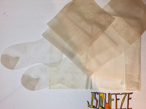 3 Paar Albert’s Nylons kristallklar 8 1/2 x 32” Vintage weiße Sandalen Halbzehe - Bild 9 von 10