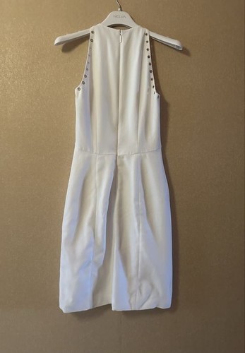 Roberto Cavalli White Silk Dress Silver Gromet Keyhole Dress Size IT 40 XS\S - Picture 3 of 7