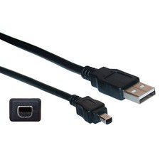 6ft Mini 4 Pin USB 2.0 Cable Black - A Male to 4 Pin Mini-B Male 10UM-02106BK-4