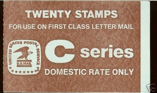 Scotts Booklet #141 20-20c "C" & EAGLE STAMPS, MNH, Face Value