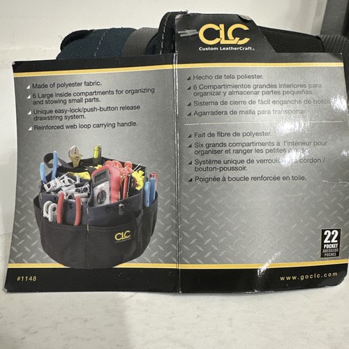 Clc Work Gear 1148 Bucket Bag, Black, Polyester, 18 Pockets - Picture 4 of 5