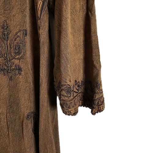 Agan Traders Boho Tunic Top Brown Embroidered 3/4 Sleeve Hippie Size XL Soft! - Picture 3 of 7