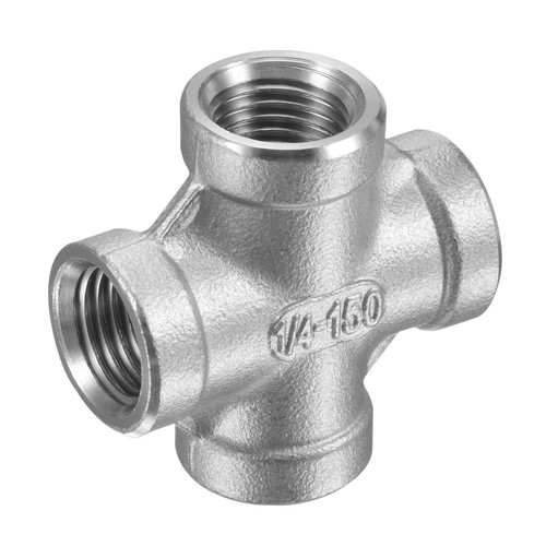 1/4 NPT Female Thread 304 Stainless Steel Pipe Fitting Cross Hose Connector - Picture 1 of 5