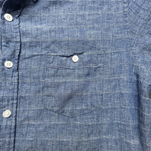 Weatherproof Vintage Washable Linen Blend Shirt Mens XL Blue White Plaid Button - Picture 5 of 11