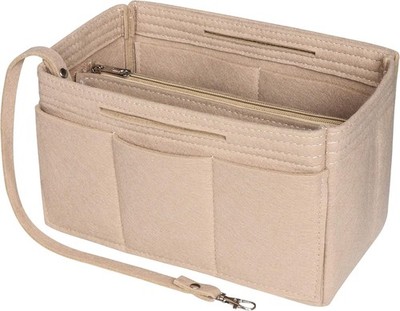 Filz 2in1 Handtasche Organizer - Tote Insert Bag Liner Purse Pouch (Beige,