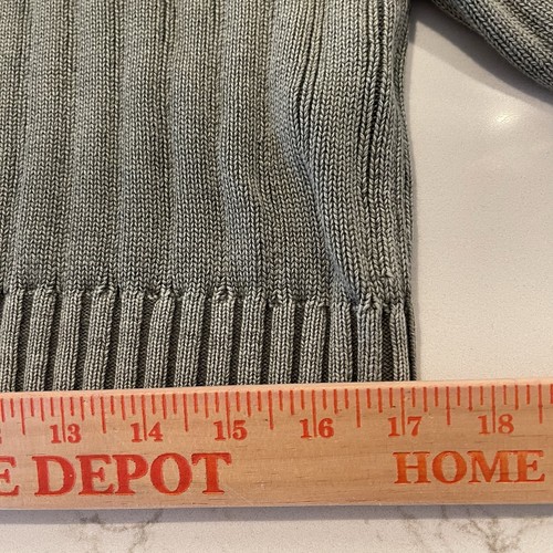 Hathaway Men M Ribbed Sweater 1/4 Zip Sage Heavyweight Long Sleeve Cottagecore - Picture 5 of 12