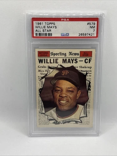 1961 Topps - High # Willie Mays All Star #579 PSA 7 NM Giants HOF