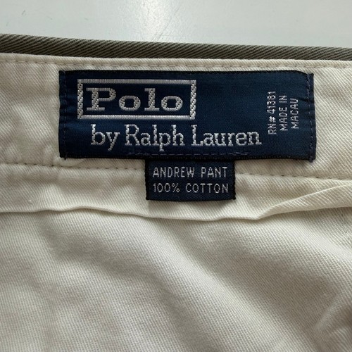 Polo Ralph Lauren Andrew Chino Pants 33x32 Classic Fit Khaki 100% Cotton Olive - Picture 10 of 11