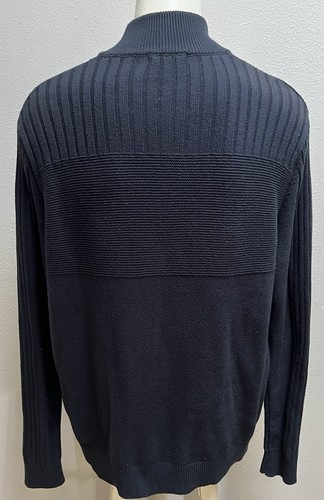 Frye And Co Mens Pullover Knit 1/4 Zip Sweater Size XL Navy Textured Excellent - Picture 2 of 9