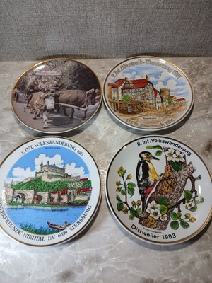 Vintage German Porcelain Plates By Kahla. 4 Plates