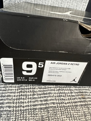 NEU Air Jordan 2 Retro Nightshade 385475 303 Größe 9,5 mit Karton - Bild 11 von 16