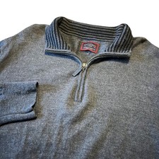 UNTUCKit Belguardo Merino Wool 1/4 Zip Sweater Mens Large Gray DGY Style 31811