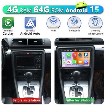4+64GB 9'' For Audi A3 8P 2003-2013 S3 Carplay Android 15 Car Stereo Radio NAVI