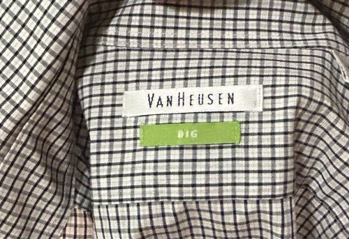 Van Heusen Mens Dress Shirt Size 19 34/35 Big Long Sleeve plaid EXCELLENT EUC - Picture 4 of 12