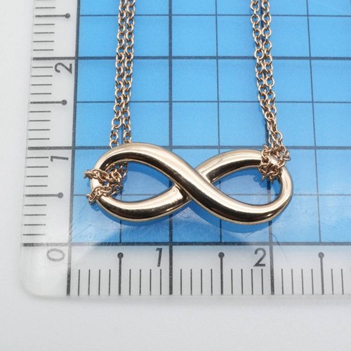 Tiffany & Co Infinity Double Chain Necklace Metal No Box - Picture 7 of 9